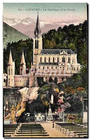 Carte Postale Ancienne Lourdes La Basilique Et La Grotte