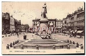 Carte Postale Ancienne Bordeaux Monument Gambetta