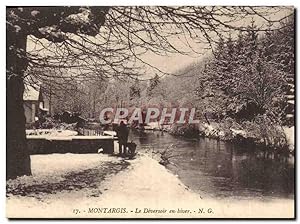 Carte Postale Ancienne Montargis Le deversoir en hiver