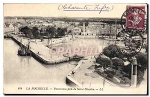 Carte Postale Ancienne La Rochelle Panorama Pris de Saint Nicolas