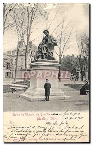 Bild des Verkufers fr Carte Postale Ancienne Statue De Theodor De Banville Moulins zum Verkauf von CPAPHIL