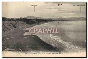 Carte Postale Ancienne Biarritz Cote des Basques