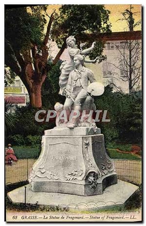 Carte Postale Ancienne Grasse La statue de Fragonard