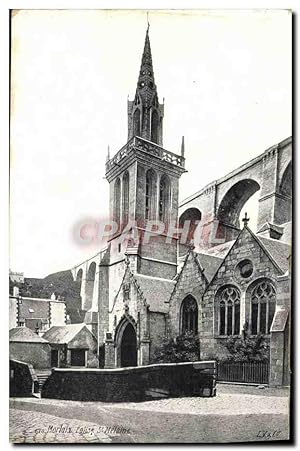 Carte Postale Ancienne Morlaix Eglise St Melaine