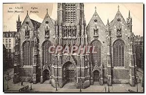 Carte Postale Ancienne Lille Eglise Saint Maurice Portails