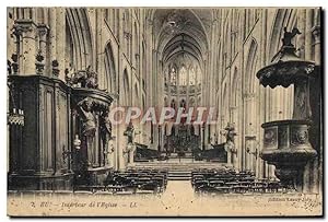 Carte Postale Ancienne Eu Intérieur De I'Eglise