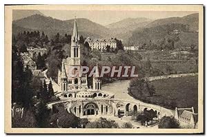 Carte Postale Ancienne Lourdes La Basilique vue Du Château Fort