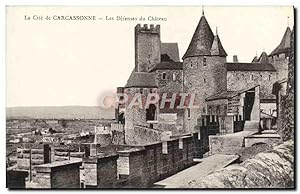 Carte Postale Ancienne Carcassonne Les defenses Du Château