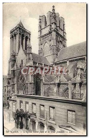 Carte Postale Ancienne Caen L'église Saint Jean et la tour penchee