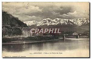 Carte Postale Ancienne Grenoble L'Isere et la Chaine des Alpes