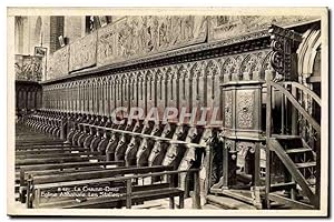 Carte Postale Ancienne La Chaise Dieu Eglise Abbatiale Les Stalles du choeur des moines
