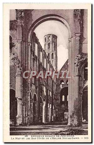 Carte Postale Ancienne Ancienne Abbaye De Jumieges La nef et les bas cotes de l'église Notre Dame
