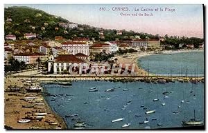 Carte Postale Ancienne Cannes Le Casino Et La Plage