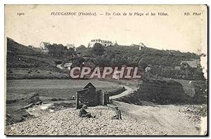 Carte Postale Ancienne Plougasnou Un coin de la plage et les villas