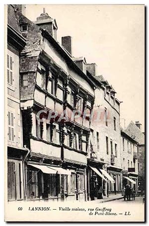 Carte Postale Ancienne Lannion Vieille Maison Rue Geoffroy du Pont Blanc