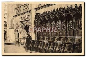 Carte Postale Ancienne Bourg Eglise de Brou Les Stalles du Choeur