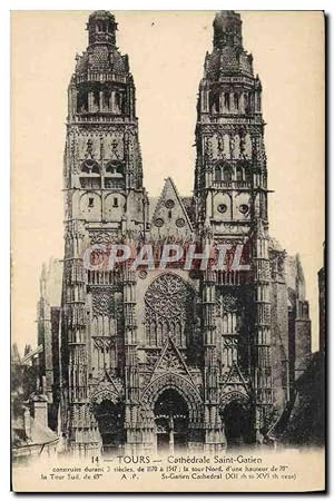 Carte Postale Ancienne Tours Cathédrale Saint Gatien