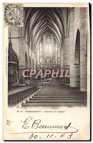 Carte Postale Ancienne Remiremont Intérieur De l'Eglise