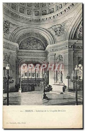 Carte Postale Ancienne Dreux Intérieur De La Chapelle St Louis