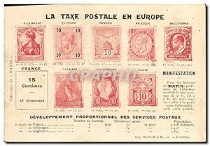 Carte Postale Ancienne La taxe postale en Europe Germania Paus Bas Hongrie Belgique Angleterre TOP