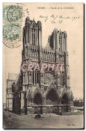 Carte Postale Ancienne Reims Façade De La Cathédrale