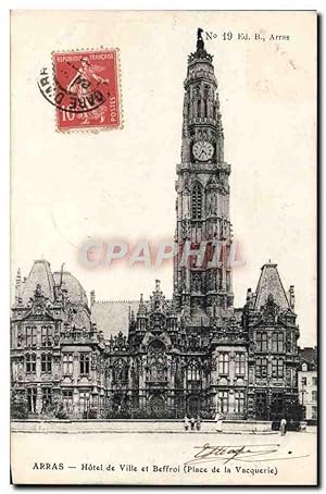 Carte Postale Ancienne Arras Hôtel De Ville Et Beffroi Place de la Vacquerie