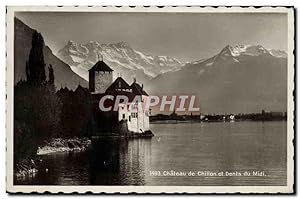 Carte Postale Ancienne Château De Chillon Et Dents Du Midi