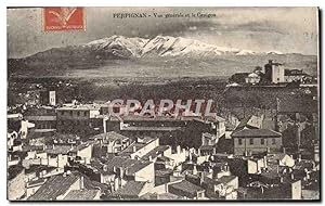 Carte Postale Ancienne Perpignan vue générale Et Le Canigou