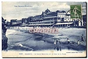 Carte Postale Ancienne Biarritz Le casino municipal et un coin de la plage