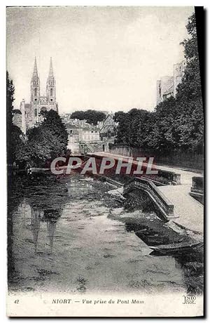 Carte Postale Ancienne Niort vue Prise du Pont Main