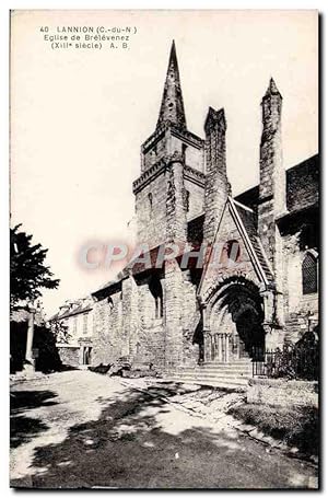 Carte Postale Ancienne Lannion Eglise De Brelevenez