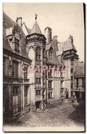 Carte Postale Ancienne Bourges Cour du Palais Jacques Coeur