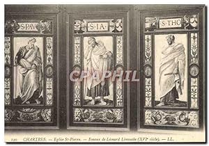 Bild des Verkufers fr Carte Postale Ancienne Chartres Eglise St Pierre Emaux De Leonard Limousin zum Verkauf von CPAPHIL