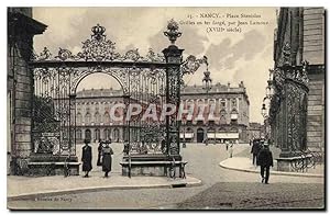 Carte Postale Ancienne Nancy Place Stanislas Grilles En Fer Forge Par Jean Lamour