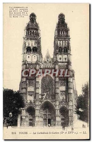 Carte Postale Ancienne Tours La Cathédrale St Gatien