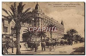 Carte Postale Ancienne Cannes Carlton Hôtel Boulevard De La Croisette