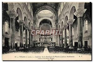 Carte Postale Ancienne Tours Intérieur de la basilique St Mertin
