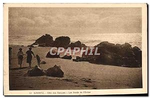 Carte Postale Ancienne Biarritz Cote des Basques Les bords de l'Ocean