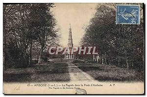 Carte Postale Ancienne Amboise La pagode dans la forêt