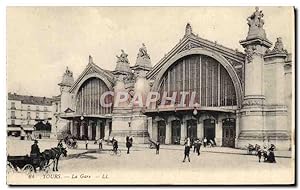 Carte Postale Ancienne Tours La gare