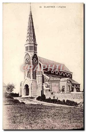 Carte Postale Ancienne Clastres L'Eglise