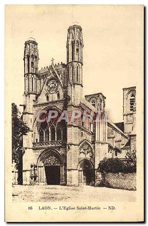 Carte Postale Ancienne Laon L'Eglise Saint Martin
