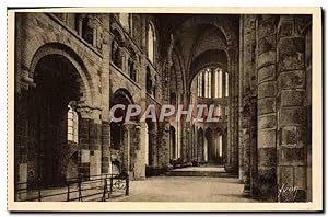 Carte Postale Ancienne Le Mont St Michel Pres Sales Abbaye Intérieur de l'église Romane