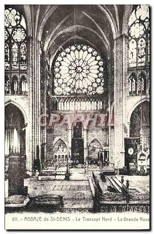 Carte Postale Ancienne Abbaye De St Denis Le Transept Nord La Grande Rose