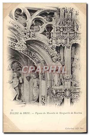 Carte Postale Ancienne Bourg Eglise De Brou Figures Du Mausolee De Marguerite De Bourbon
