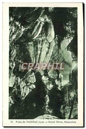 Carte Postale Ancienne Puits De Padirac Grand Dome Stalactites