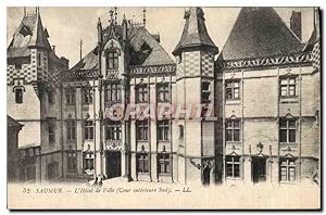 Carte Postale Ancienne Saumur L'Hôtel De Ville Cour intérieure Sud