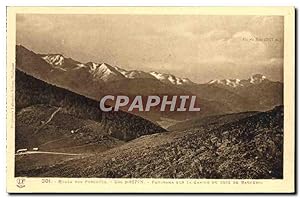 Carte Postale Ancienne Route des Pyrenees Panorama sur la Chaine du cote de Bagneres