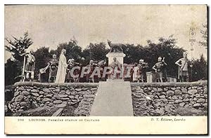 Carte Postale Ancienne Lourdes Premiere stattion du calvaire