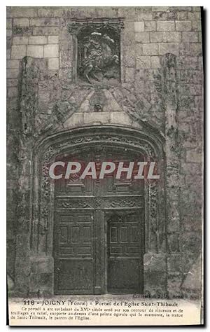 Carte Postale Ancienne Joigny Portail De l'Eglise Saint Thibault